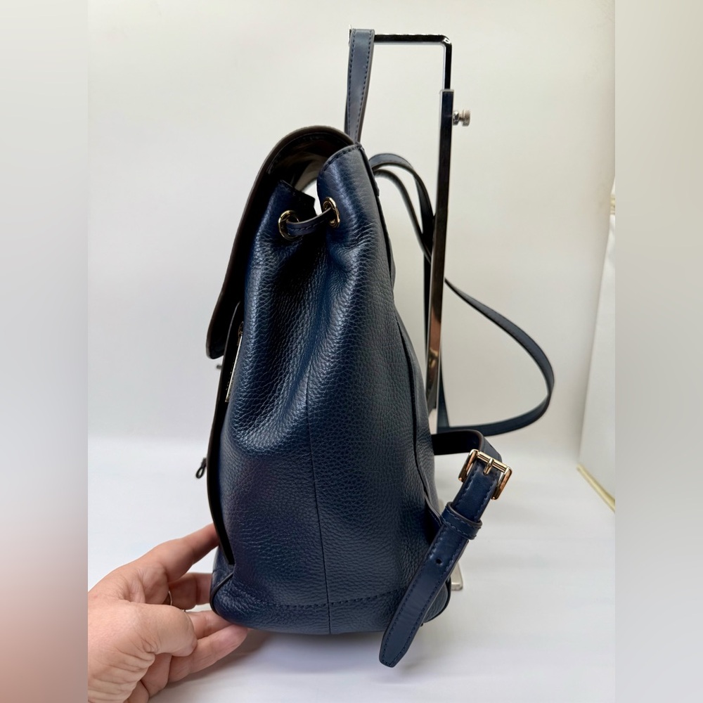 Michael Kors‎ Pebbled Leather Backpack – Navy Blue - Picture 2 of 8